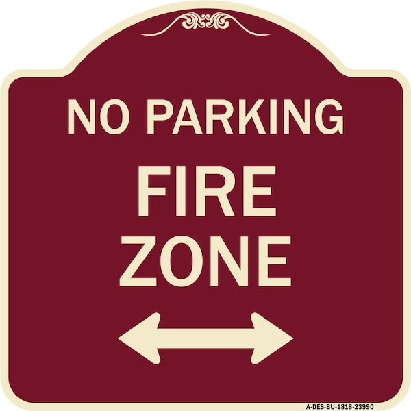 Signmission Fire Lane with Bidirectional Arrow Heavy-Gauge Aluminum Architectural Sign, 18" x 18", BU-1818-23990 A-DES-BU-1818-23990 - main